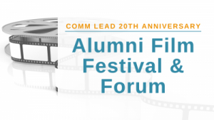 film reel next to title comm lead 20th anniversary alumni film festival and forum